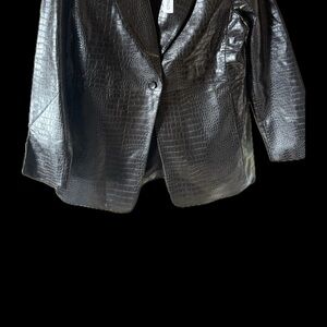 Chico's Black Croc-Embossed Blazer